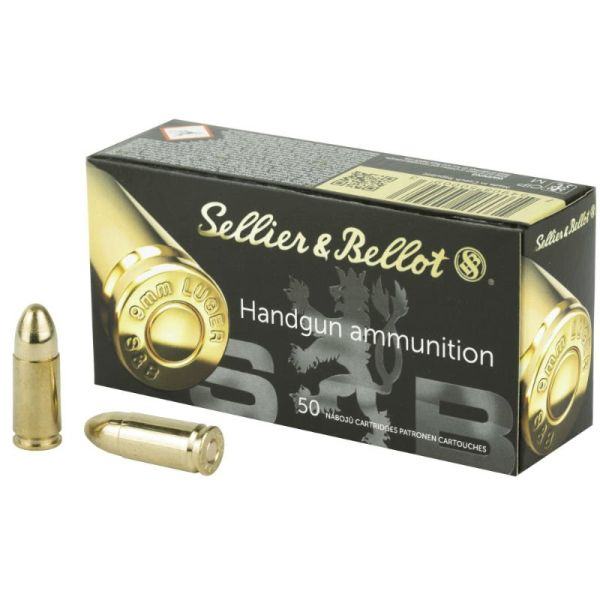 Sellier&amp;Bellot FMJ, cal. 9 mm Luger, 8,0 g